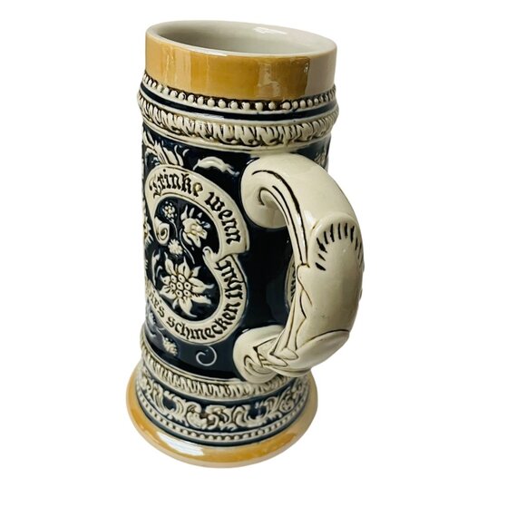 Vintage German Beer Stein Mug With Handle Hand-Painted Ceramic Bavarian Tavern S - Picture 9 of 11